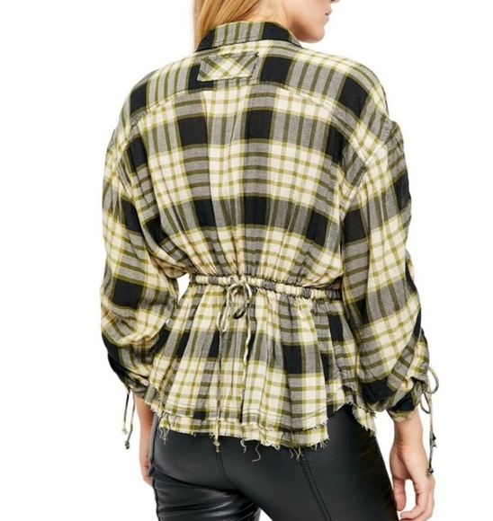 NWT Free People Pacific Dawn Plaid Blouse Size XS - Picture 3 of 4